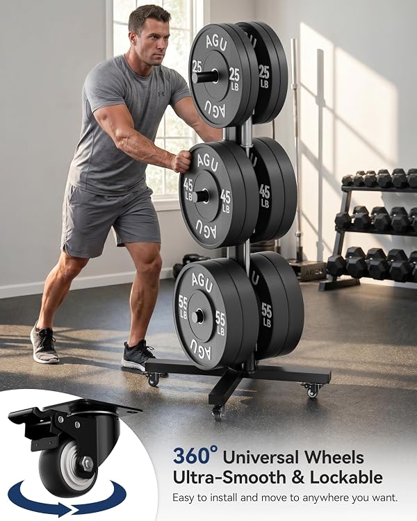 Movable Olympic Weight Plate Tree with 6 Metal Pegs by Josmimic - Used condition - Image 5