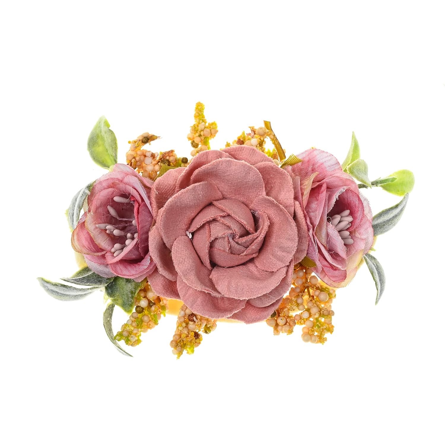 DreamLily NewBorn Baby Flower Crown Flower Baby Headband Floral Head Piece for Toddler BB13 (Pink Small)
