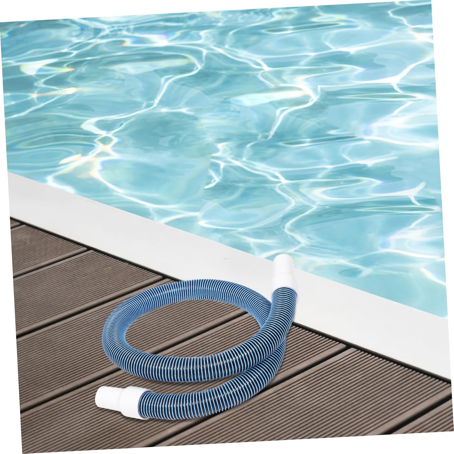 Kisangel Swimming Pool Equipment Replacement Hose above Ground Pool Drain Hose Corrosion-resistant Plastic and Iron