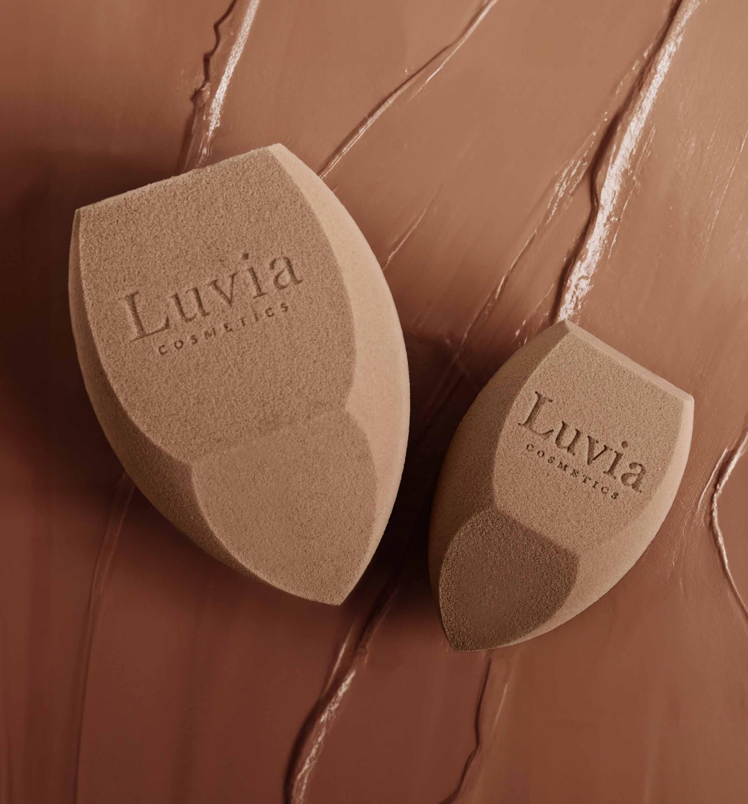 Sponge i gąbka do makijażu XXL w zestawie – Luvia Cosmetics – blenda do makijażu Elegance Coffee