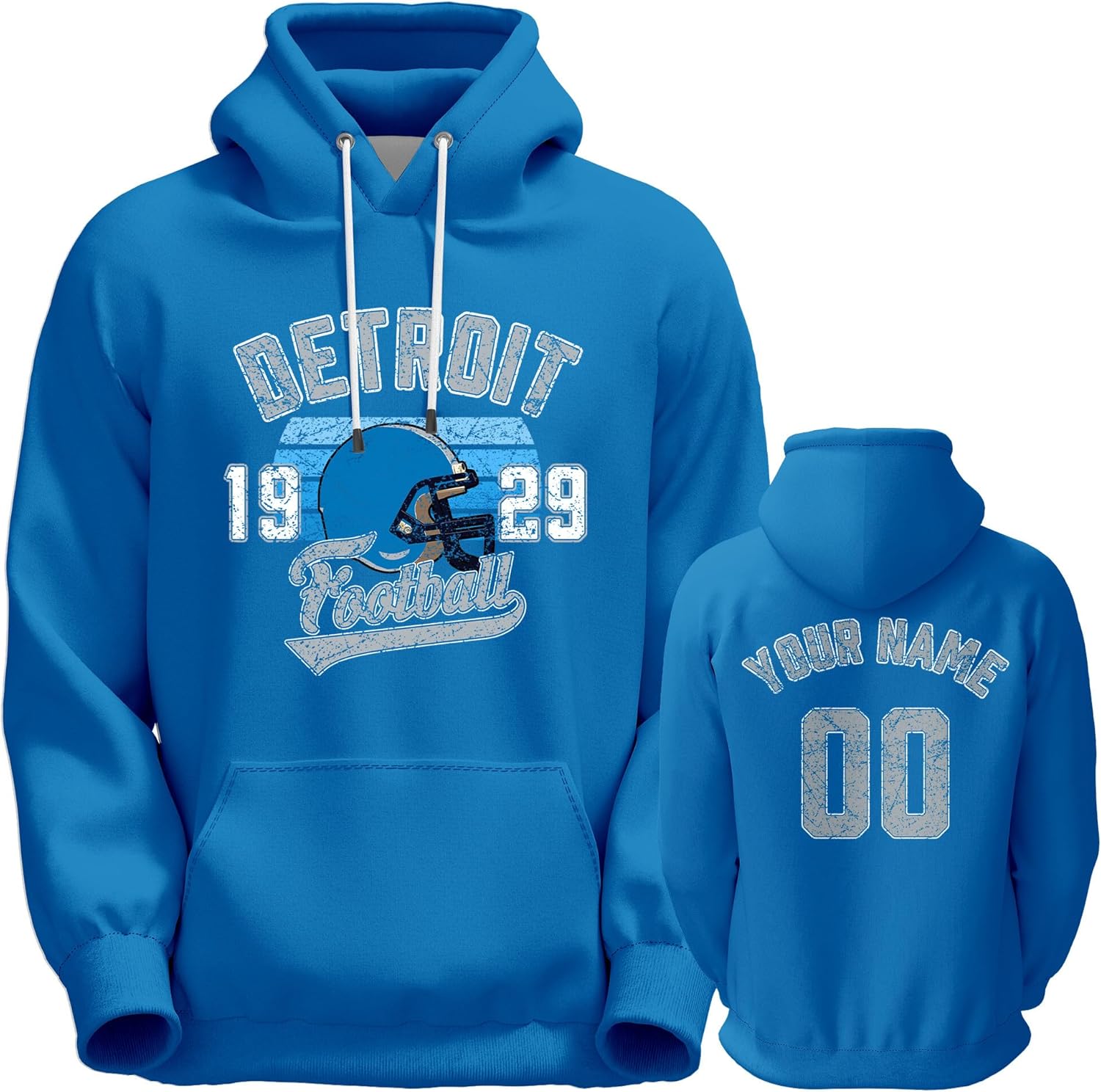 Custom Football Hoodie Personalized City Sweatshirt Customize Your Name Number Pullover Fan Gift for Men Women Youth