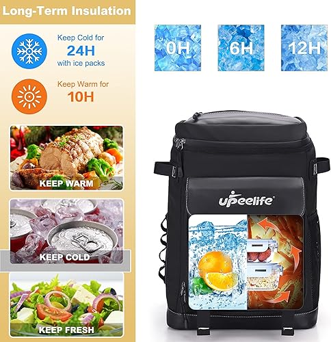 Miniatura 2 de Mochila enfriadora, mochila para 42 latas, a prueba de fugas, bolsa térmica aislada, mochila ligera para hielera, mochila de almuerzo para