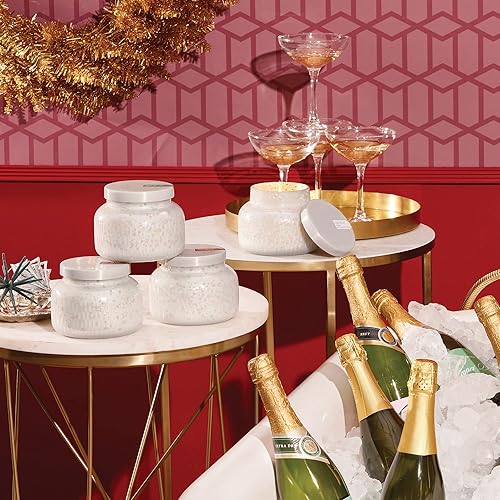 Miniatura 5 de Capri Blue Vela navideña en tarro de mercurio, velas perfumadas de lujo para decoración del hogar, mezcla de cera de soja de larga duración, tarro