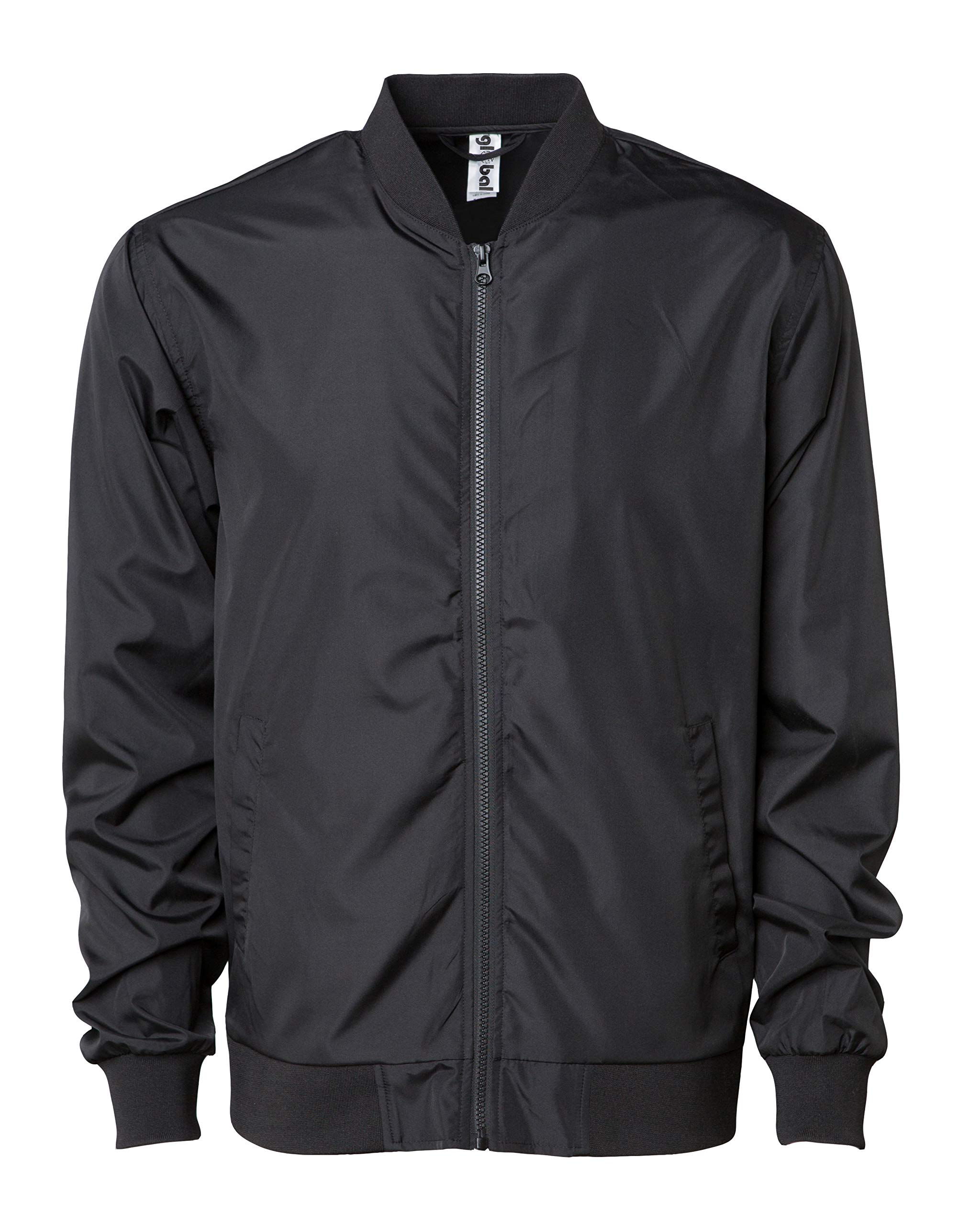 Global Blank Mens Lightweight Bomber Jackets Light Track Jacket Windbreaker Coat for Men