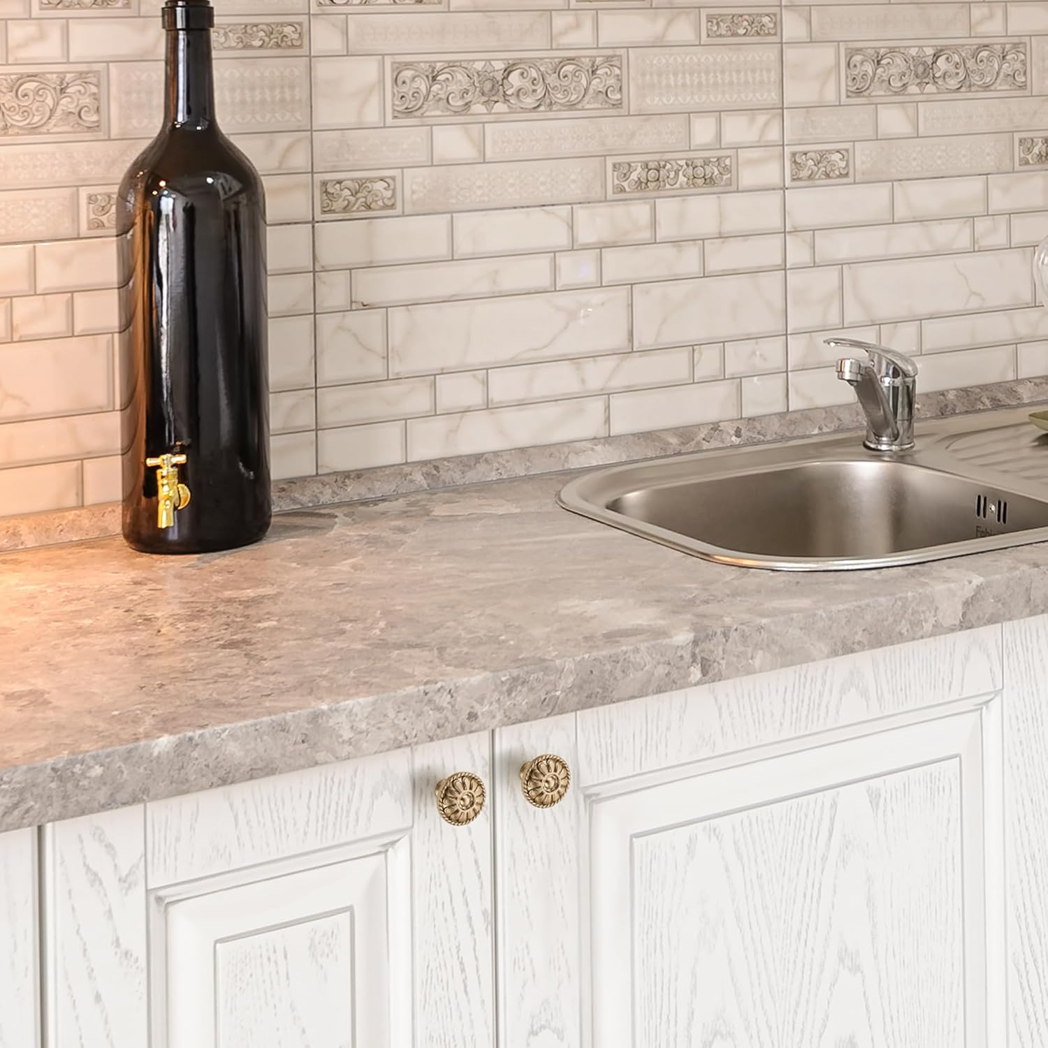 20 Pack 1-1/5 Inch Kitchen Cabinet Knobs Rustic Champagne Bronze Drawer Handles for Cabinets, Dressers, Cupboards, Bathrooms, and Bedrooms