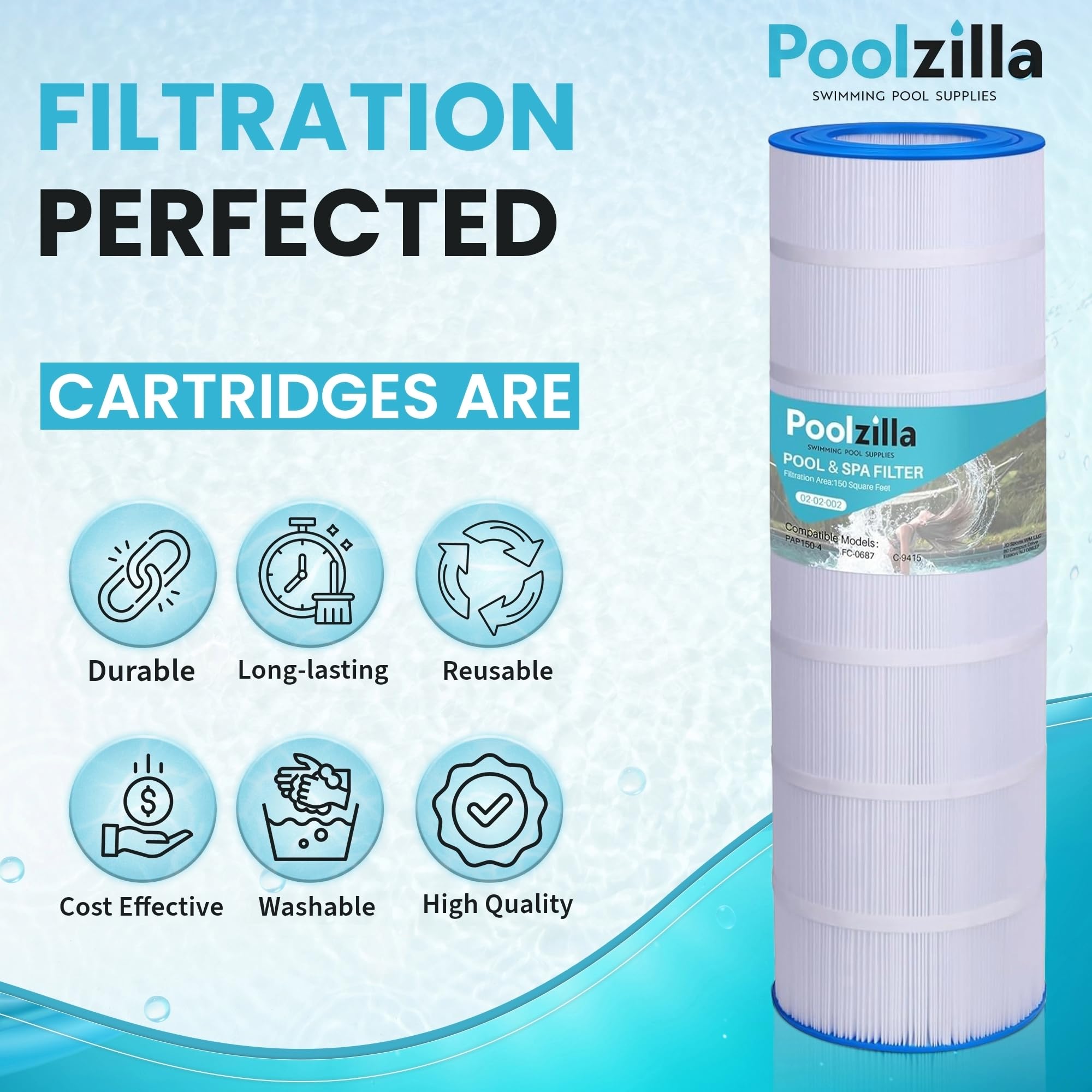 Amazon.com : Poolzilla 2 Pack Replacement Cartridge for