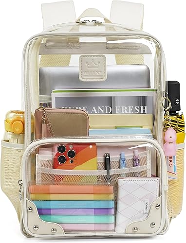 Miniatura 2 de Caoroky knight Mochila transparente resistente y transparente para laptop, 15.6 pulgadas, TPU transparente, mochila de viaje, mochila universitaria