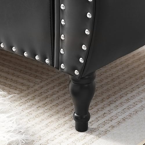 Miniatura 88 de Polibi Banco de almacenamiento para dormitorio, otomana tapizada de terciopelo con diseño de botones armados enrollados, banco largo para ventana de