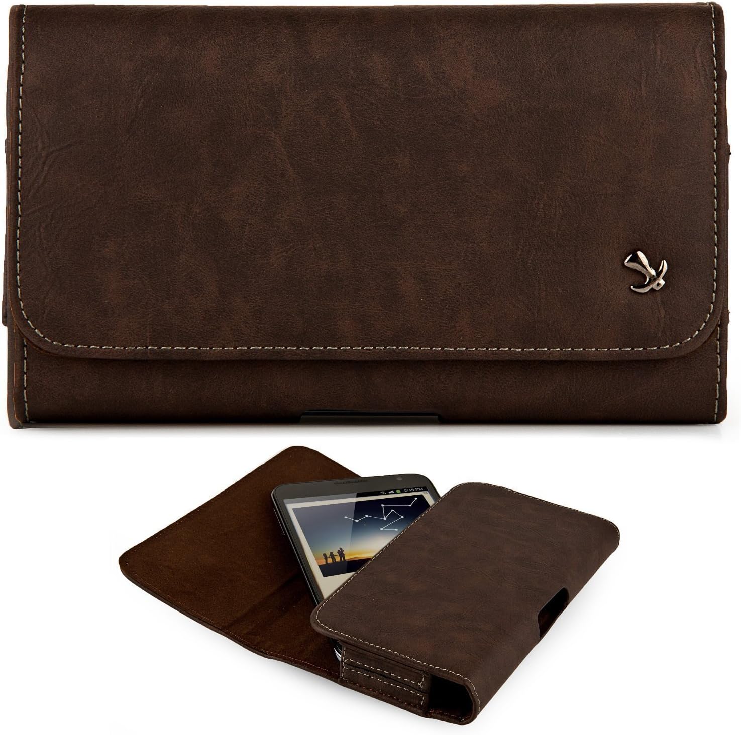 For Apple iPhone 5S 5 SE EpicDealz PU Synthetic Leather Horizontal Pouch Case Cover With Belt Clip Holster- Brown1