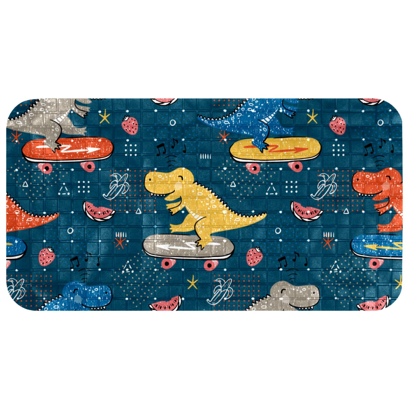 Alfombrilla de bañera de 14.7 x 26.9 pulgadas Bennigiry suave y decorativa con dinosaurio