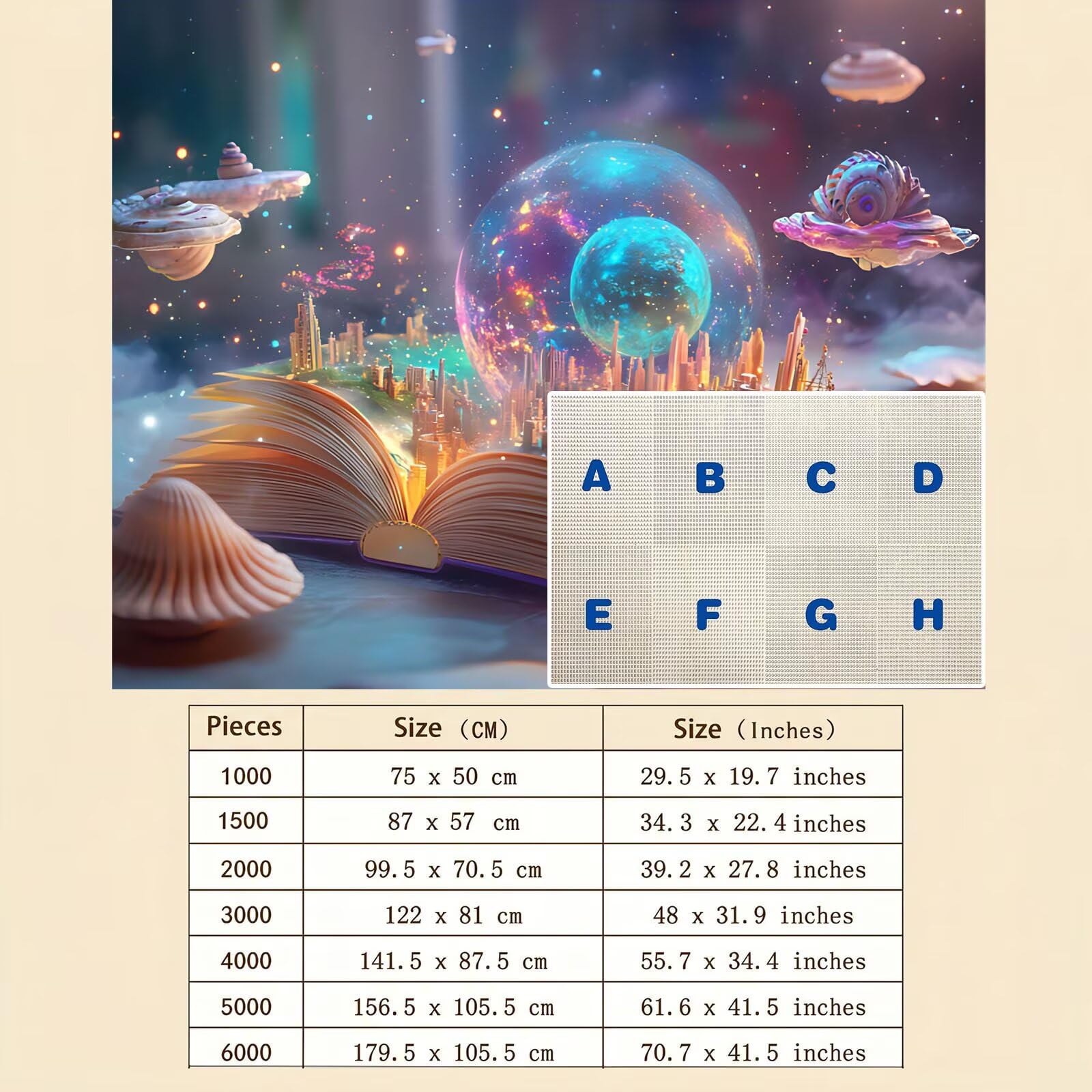 Magie Livre Puzzle 1500 Pièces pour Adultes, Format 87 x 57 cm, Challenge Casse-Tête de Famille, Loisirs Créatifs et Relaxation, Pièces Robustes avec Lettres au Dos, Décor Murale Salon f0-798
