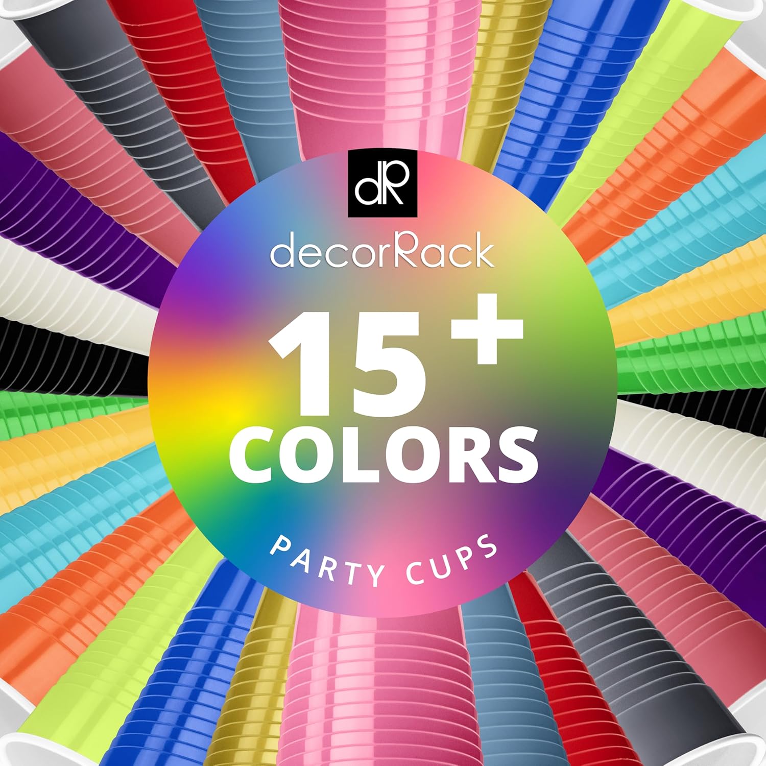 DecorRack Gray Plastic Cups, 12 oz Disposable Cups, Reusable Party Supplies (40 Count) - Image 9