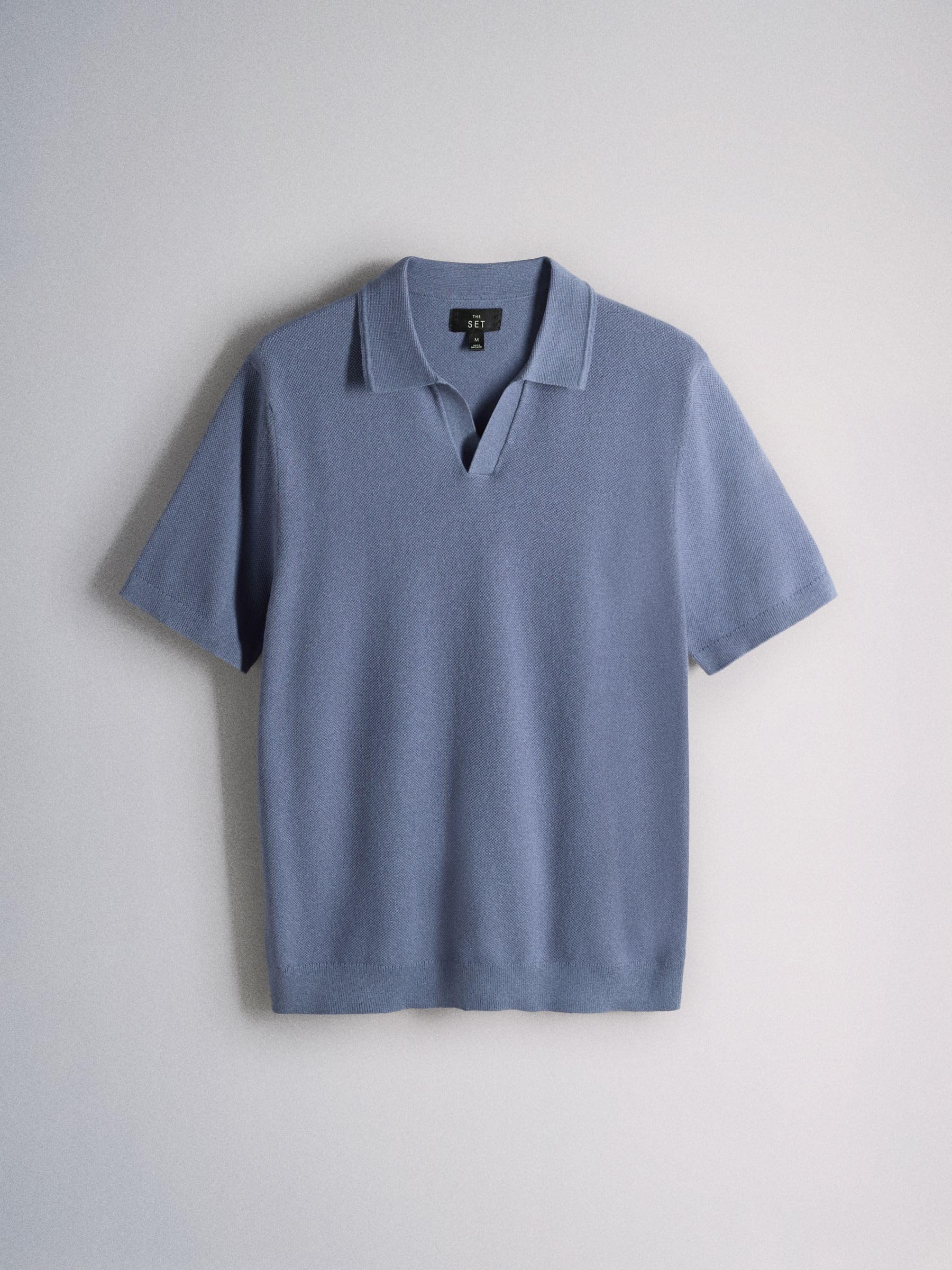 THE SET Uomini Confezione da 3 Maglie a Maniche Corte con Scollo a V in Misto Cotone a Trama fine