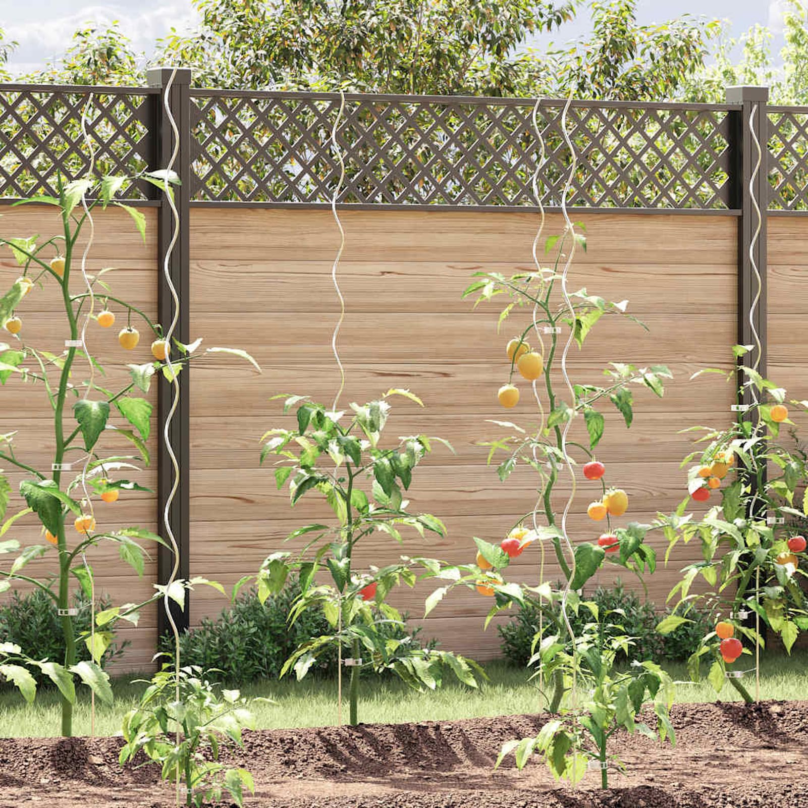 Homgoday Support pour plante en spirale 20 unités 170 cm Acier galvanisé Acier galvanisé