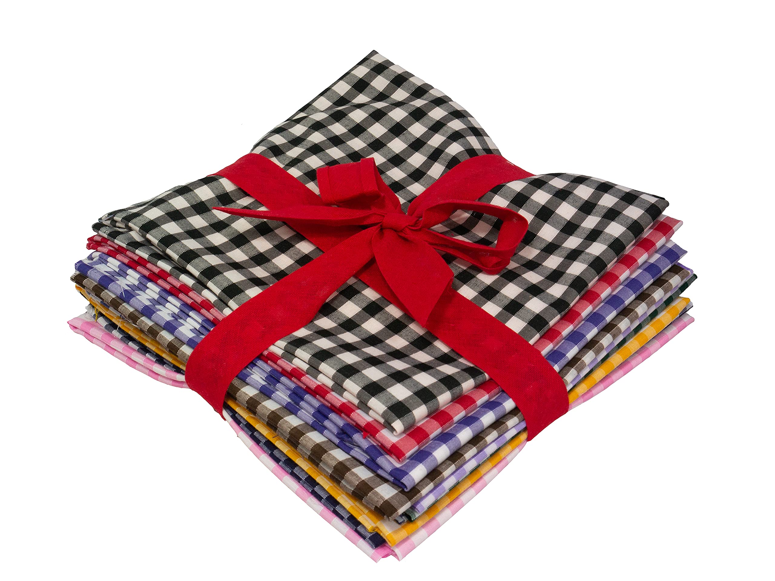 Fat Quarter Bundle 11 x Gingham Polycotton Fabric Patchwork Quilt Craft Sewing