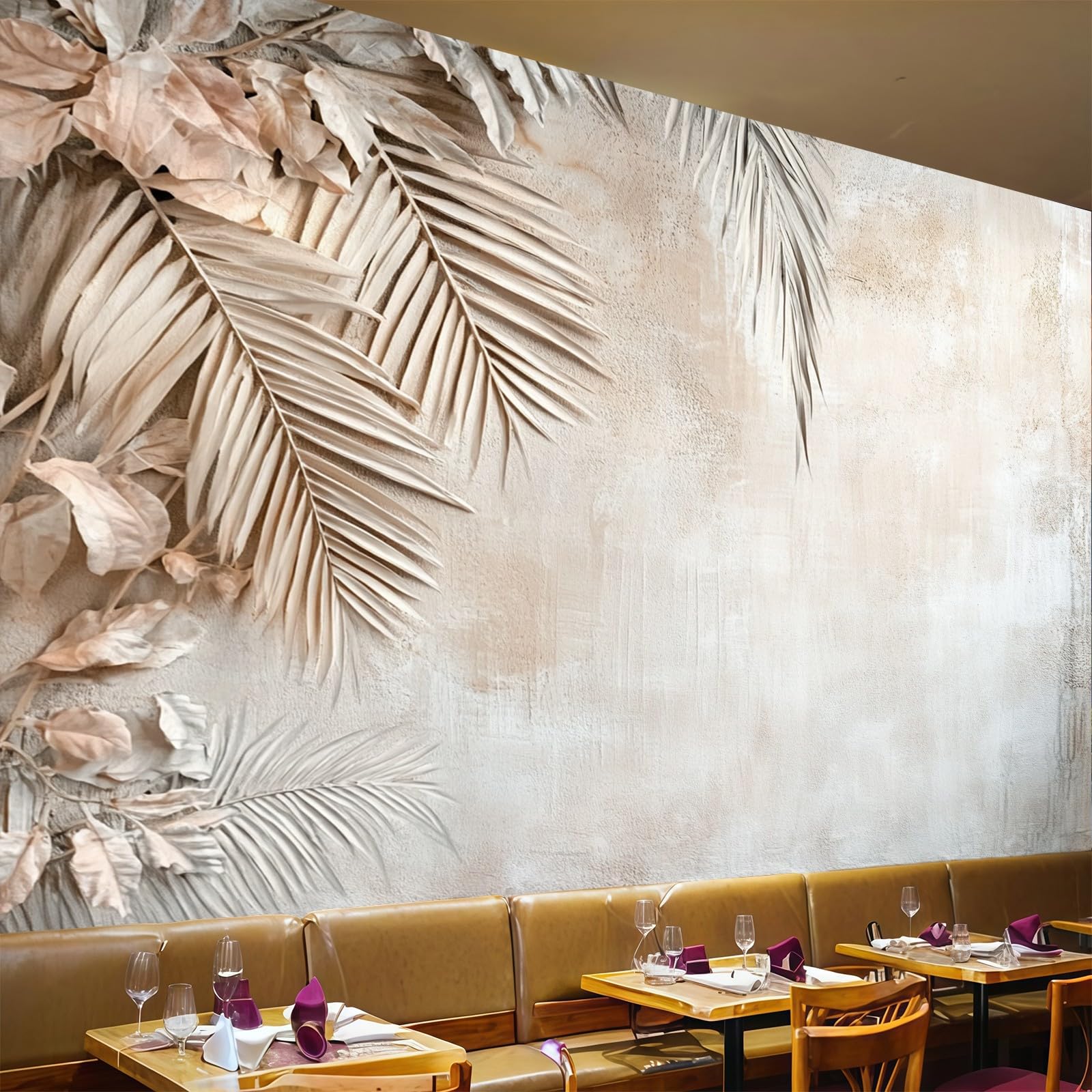 Mural grande botánico de 200 x 140 cm para crear un rincón de lectura en el estudio