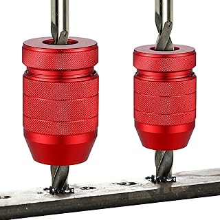 2 Pcs Drill Bit Stop Collar Set Drill Depth Stop for Drill Bits Aluminum Drill Stop for Woodworking Hand Tools, 15/64"-7/16", 5/64"-3/16" (Red)