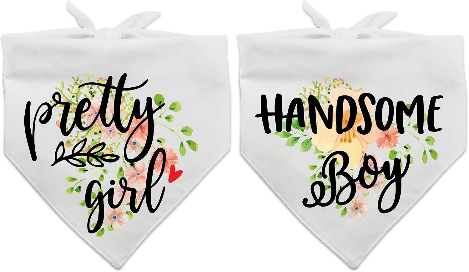 family Kitchen Pretty Girl & Handsome Boy Dog Bandana, Wedding Dog Scarf, Triangle Pet Scarf Washable Bridal Party Photo Prop,pet Scarf…