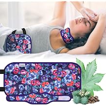 Reusable Castor Oil Pack Wrap for Liver Detox, Castor Oil Wrap for Stomach Less Mess, Elastic Strap Bamboo Cotton Machine Washable Anti Oil Leak 2pcs, Red Flower