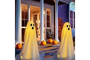 Halloween Ghost Decorations Pack of 2 with String Lights
