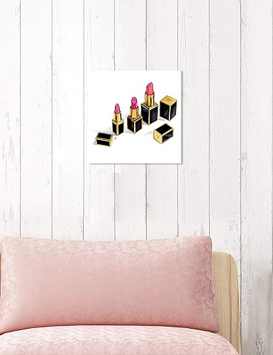 Miniatura 4 de The Oliver Gal Artist Co. Lienzo decorativo para pared con texto en inglés «Doll Memories-Shades of Rose», decoración del hogar, 12 x 12 pulgadas,