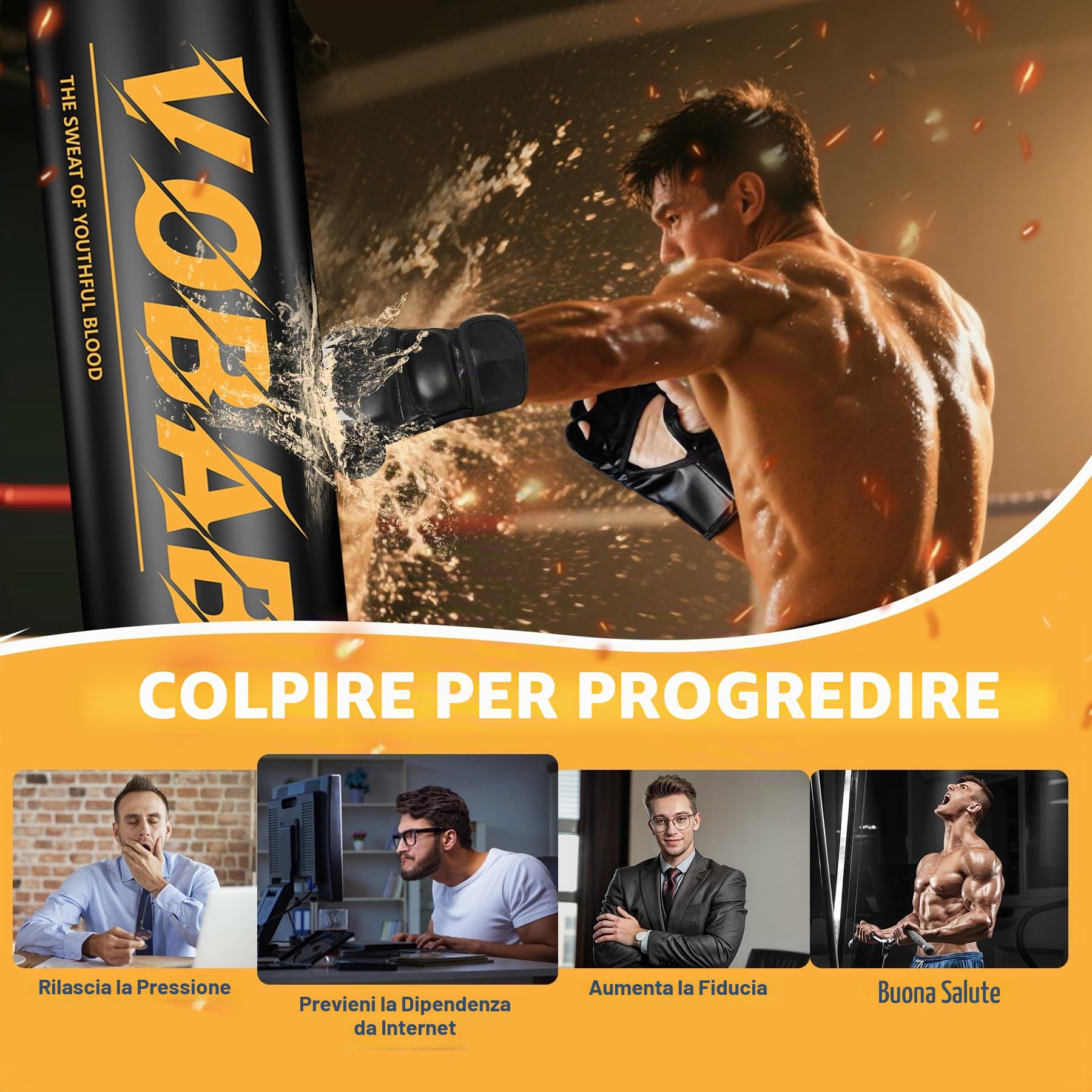 Sacco da boxe pesante con base quadrata, sacco da boxe, guantoni da boxe, pompa, confezione regalo di alta qualità per casa, palestra, MMA, fitness, sacco da boxe gonfiabile da uomo