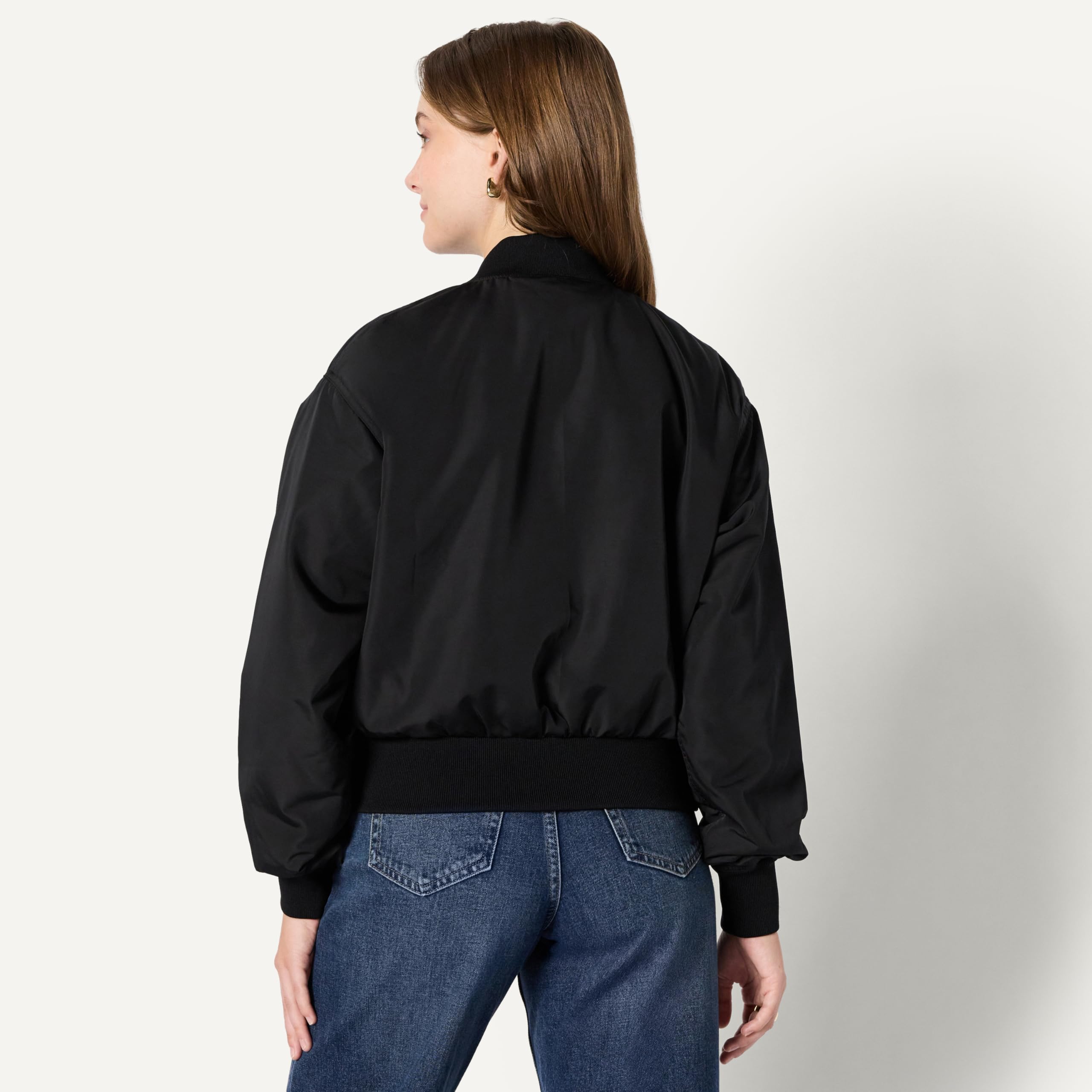 Amazon Essentials Blouson Bomber en Denim Coupe Décontractée Femme