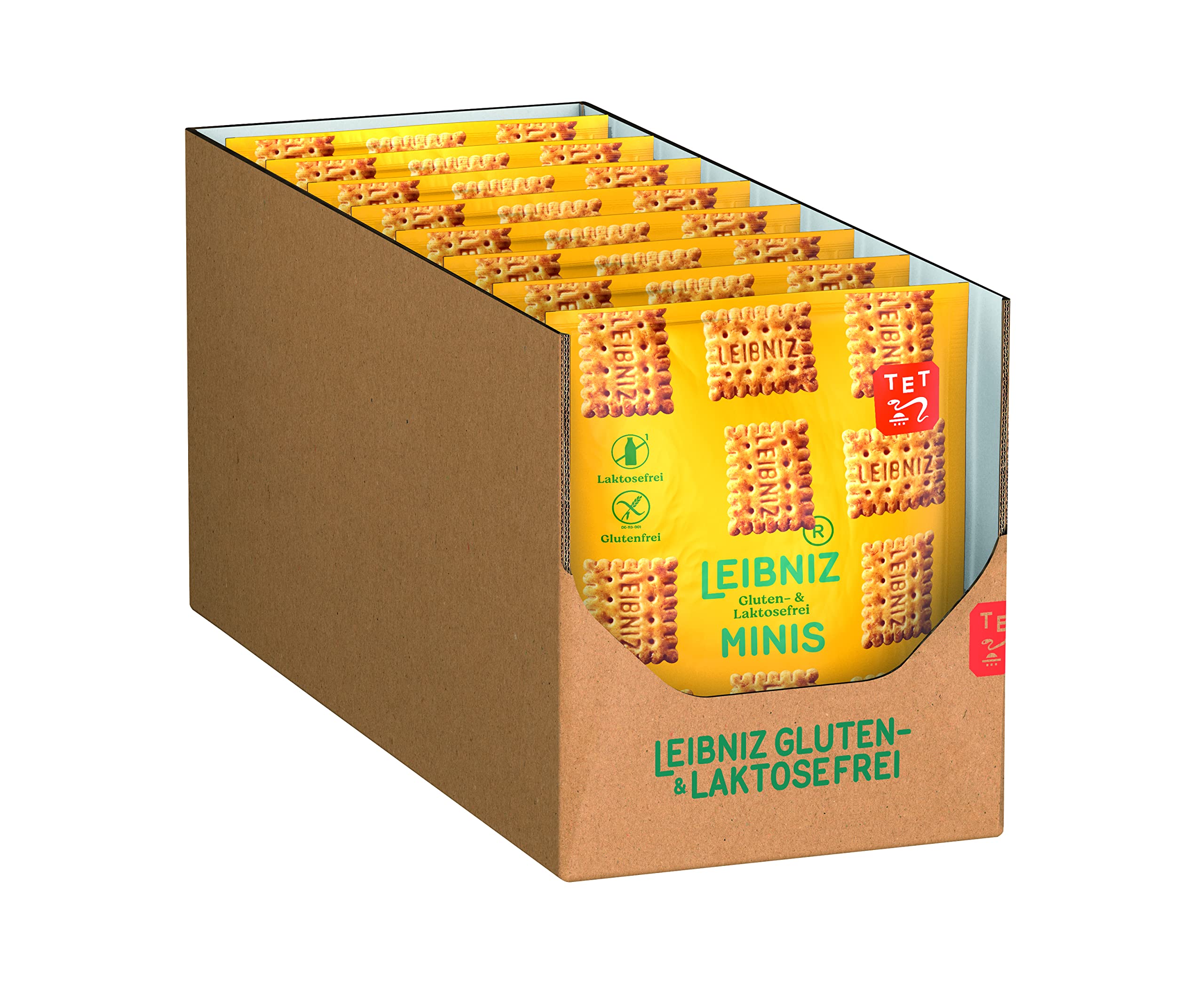 LEIBNIZ Minis Gluten- und Laktosefrei, 8er Pack, glutenfreie & laktosefreie Butterkekse, in Großpackung als Vorrat oder zum Verkauf (8 x 100 g)