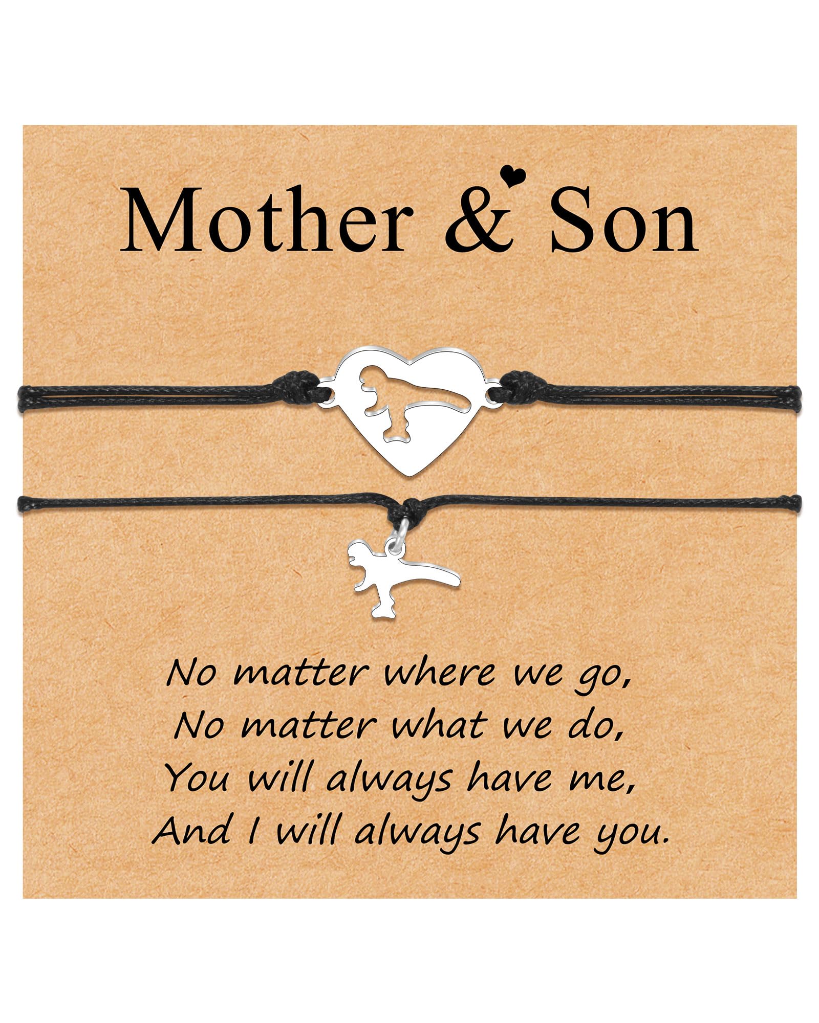 YELUWA 2 Pcs Mother Daughter/Son Bracelets, Back to School Gift