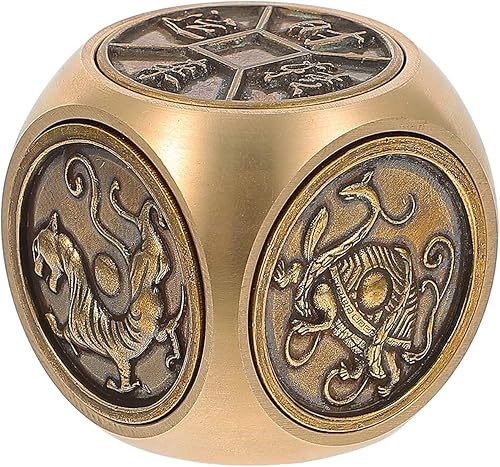 Miniatura 1 de BESPORTBLE Adorno de la suerte de la riqueza que atrae la riqueza, adorno de latón, decoración de Feng Shui, estatua de seis lados, adorno de latón,