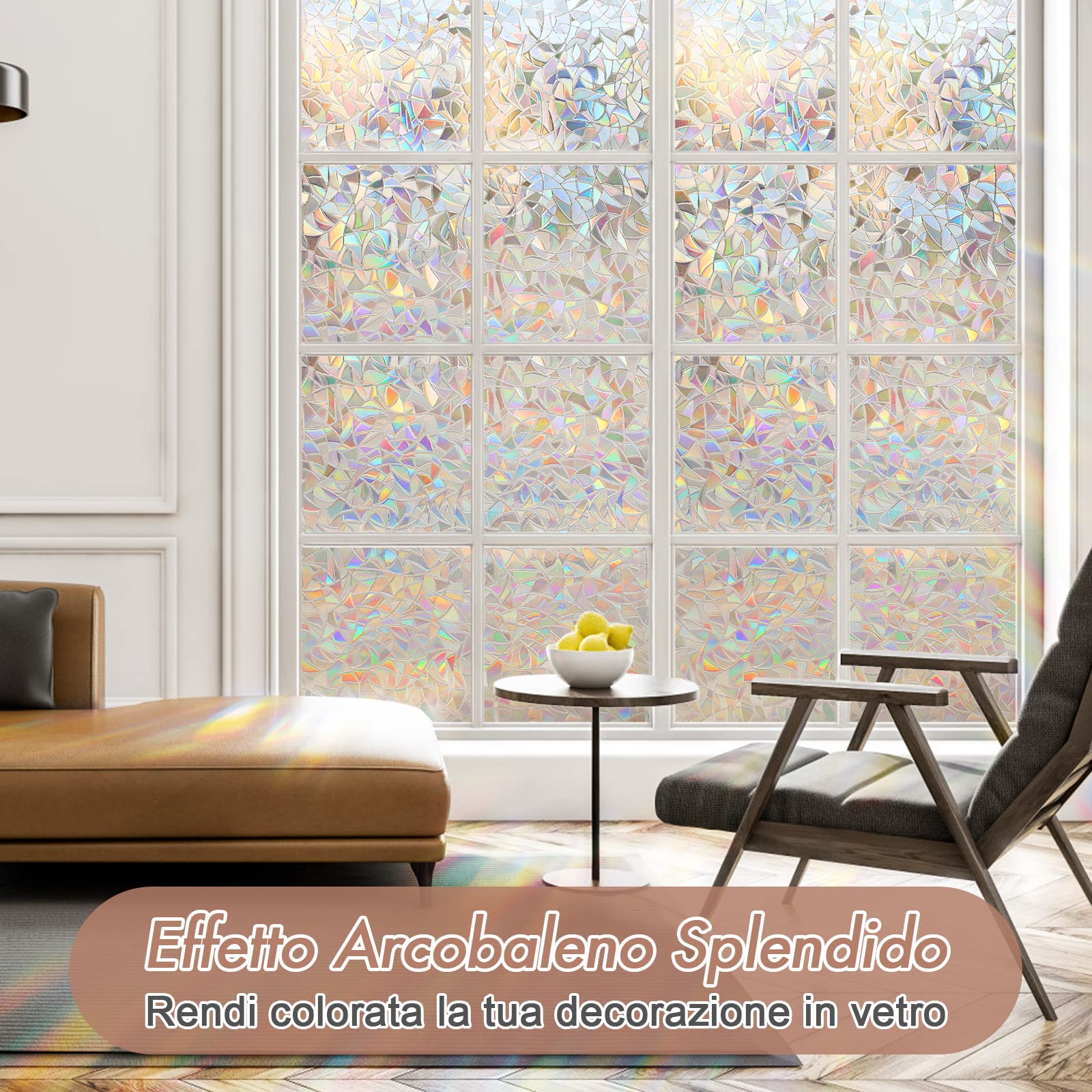 Haton Pellicola oscurante per finestre, autoadesiva, colorata, per finestre, per soggiorno, cucina, 90 x 400 cm