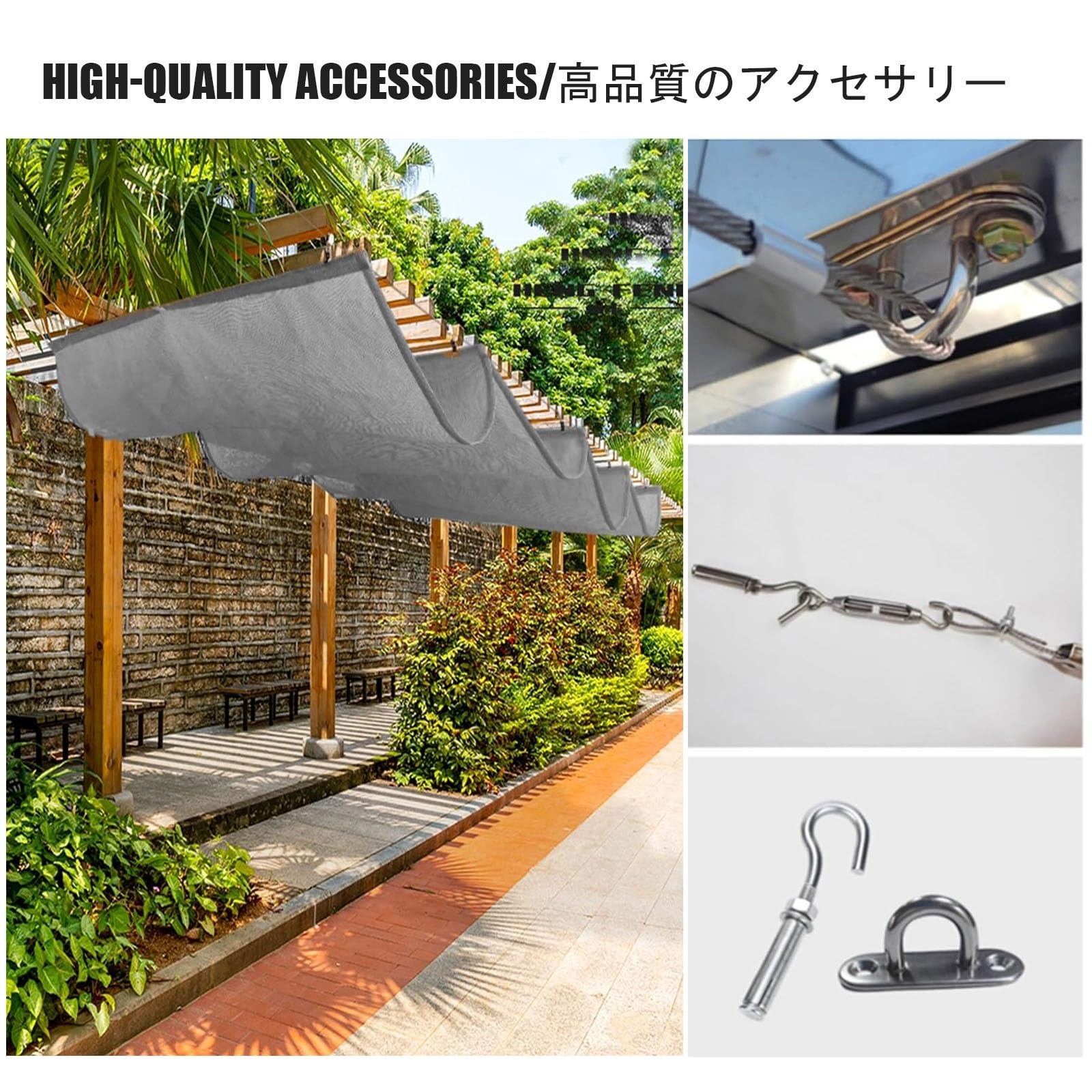 SHINGJING Wellenförmiges Teleskop-Sonnensegel, einziehbares Wellen- Sonnensegel, HDPE-Sonnenschutzabdeckung for den Außenbereich, UV-beständiges Sonnenschutznetz(W1.1*L4m/W3.60*L13.12ft) Garden