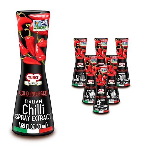 Turci Spray de chile italiano, 1.69 onzas líquidas (paquete de 6)  Un toque final lleno de sabor en platos calientesfríos, extracto natural, sin