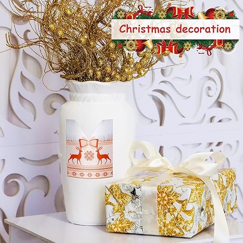 Miniatura 6 de Zonon 54 Pieces Christmas Wine Bottle Label Stickers Decorations Xmas Wine Bottle Cover Santa Snowmen Elk Labels Stickers for Christmas Party