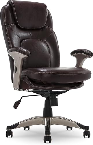 Serta silla de oficina Back in Motion Health  Wellness piel ecológica respaldo mediano color chocolate Frye Cuero Marrón Frye
