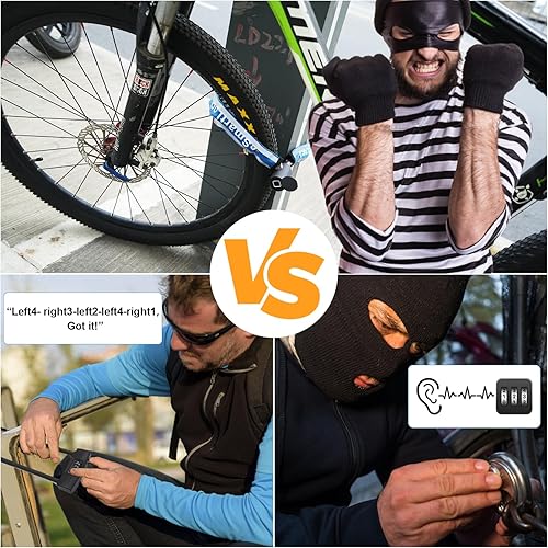 Miniatura 3 de eLinkSmart - Candado de cadena sin llave, impermeable, para bicicleta, 39.3 pulgadas, para bicicleta, scooter, motocicleta, puerta, puerta, puerta,