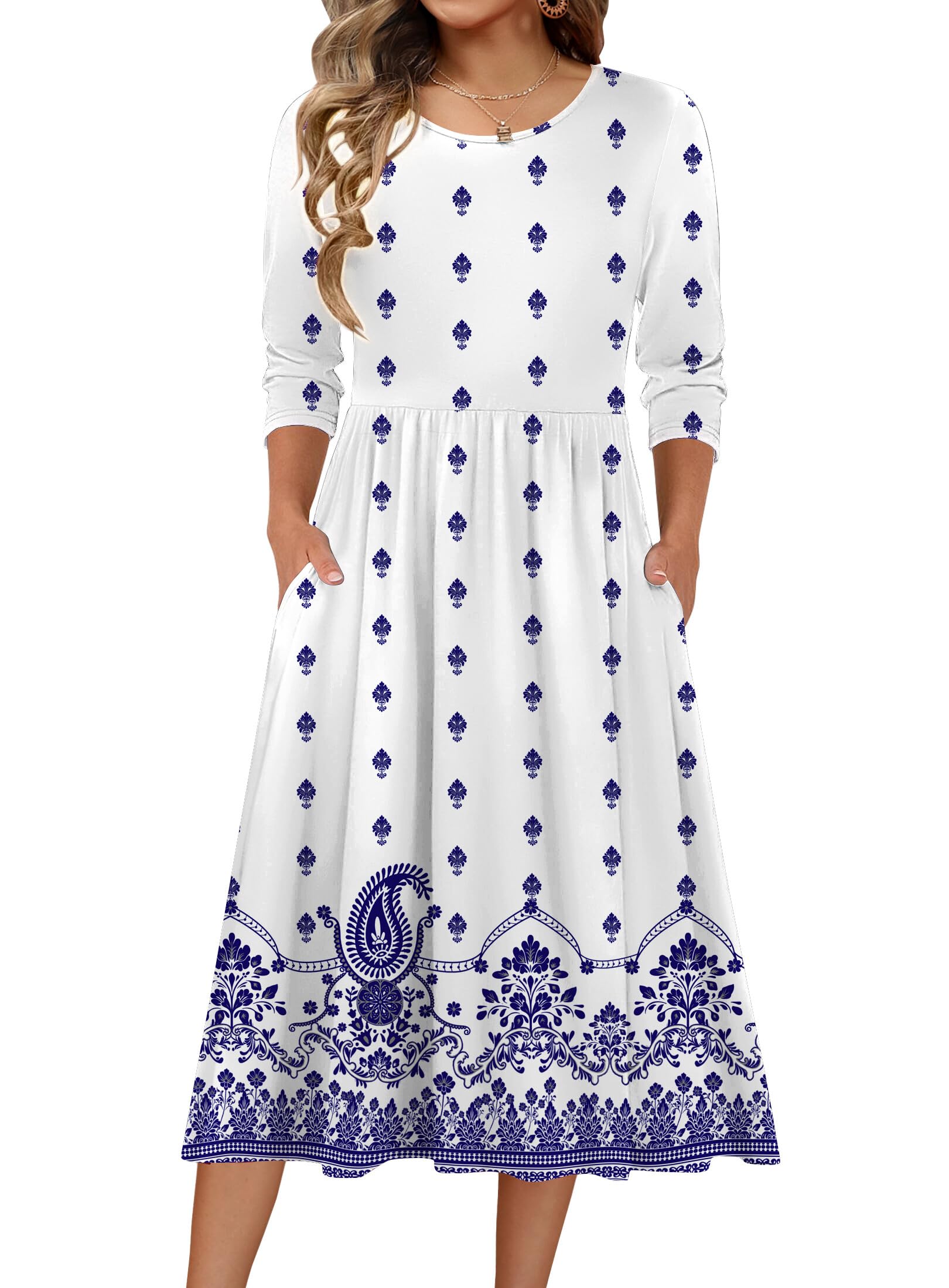 Zeagoo 3/4 Sleeve Women's Dress