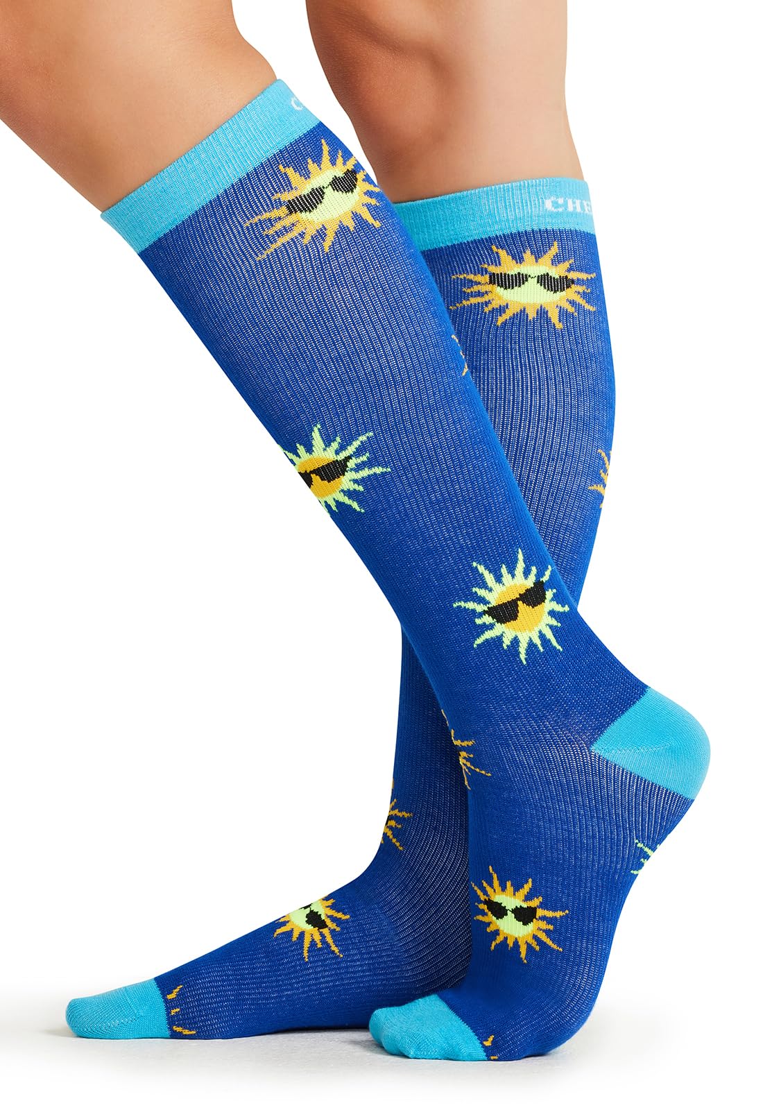 Cherokee Calcetines de compresión para mujer de 10-15 mmHg - Calcetines de compresión divertidos con soporte ligero, tacto suave - PRINTSUPPORT