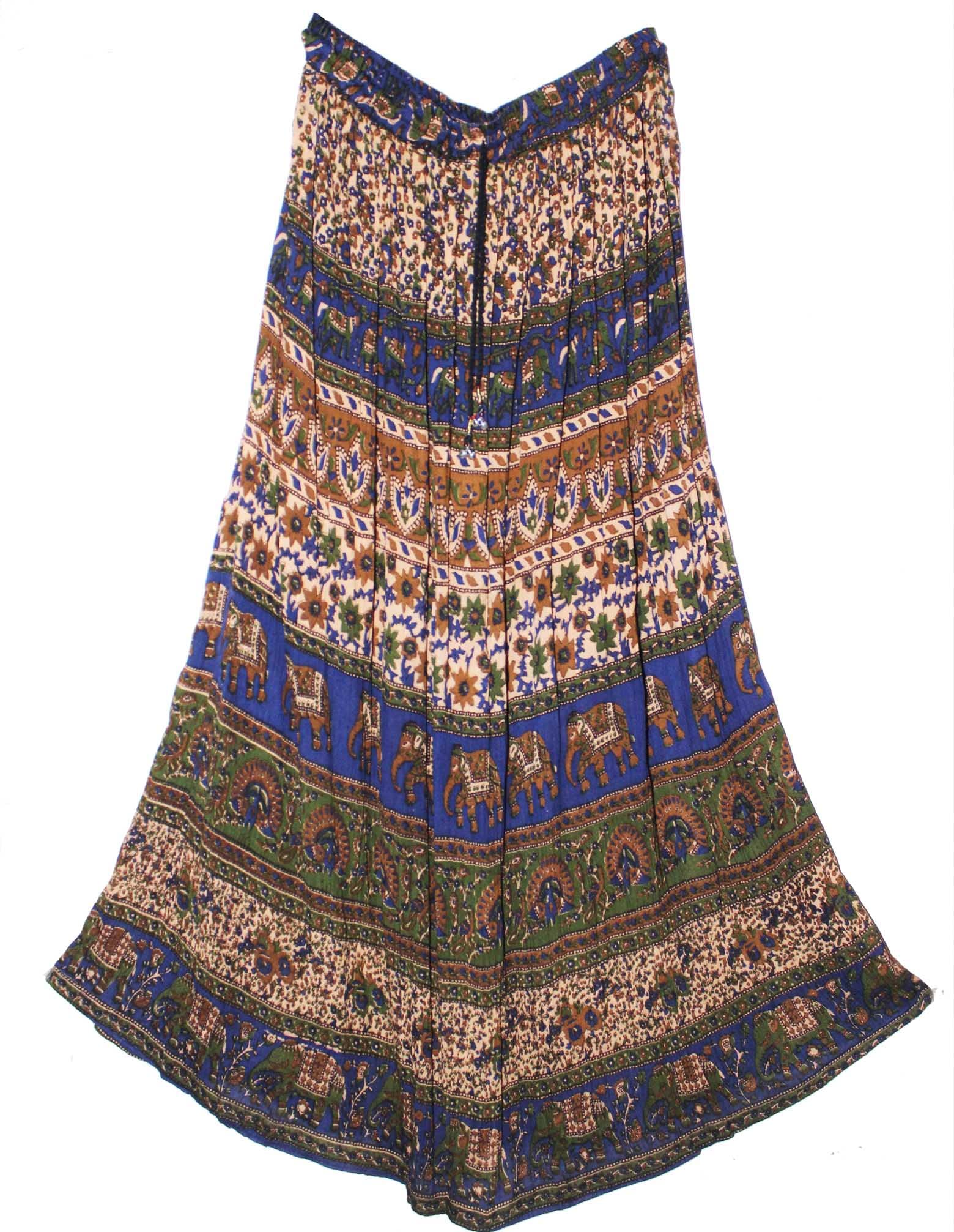 JNB Garments Indian Ethnic Floral Maxi Skirt for Women Hippie Boho