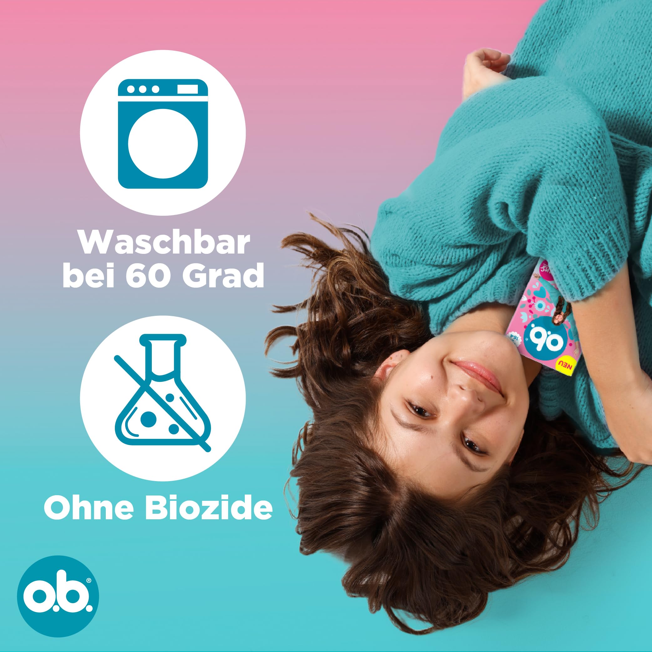 o.b. Teens Periodenslip, 3 Stk | Wiederverwendbare Periodenunterwäsche, speziell für Teens entwickelt, bietet Schutz für eine starke Periode, Größe 152-164