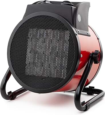 Orbegozo FHR 3050 A, Calefactor eléctrico, cerámico profesional, 3000 W, 2 potencias de calor, control ajustable de temperatura, protección contra sobrecalentamiento, posición ventilador, color rojo