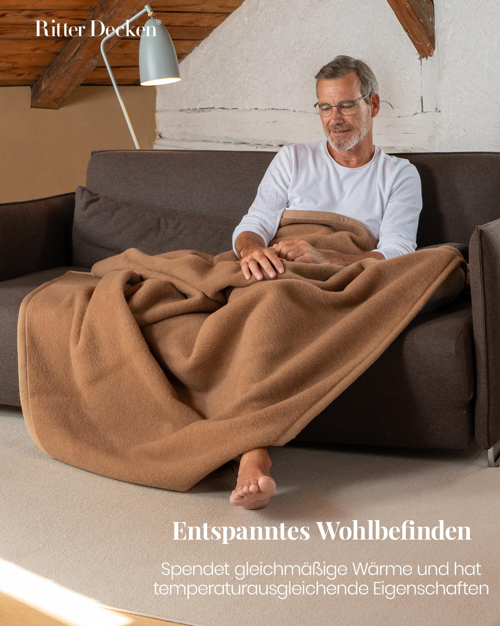 Ritter Decken Maharadscha Kamelhaardecke 150 x 220 cm - Kamel