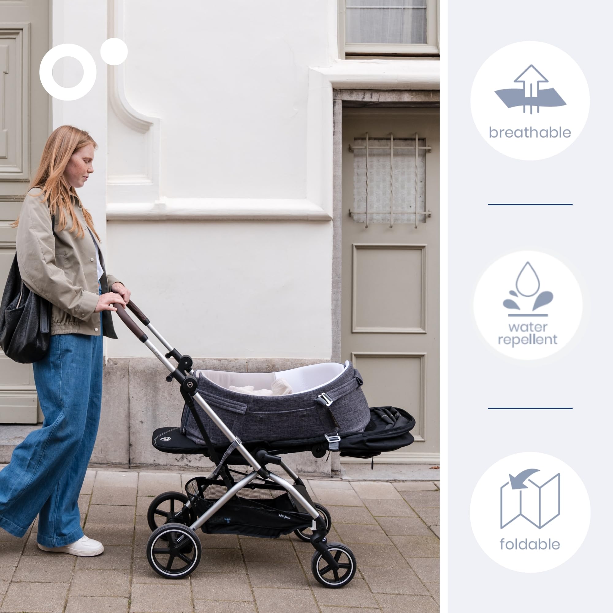 doomoo Nid bébé Nest & Go - Couffin transportable et sécurisé - Nomade et Facile à Transporter - Très Confortable - Coton Organique & Ultra Doux, Gris
