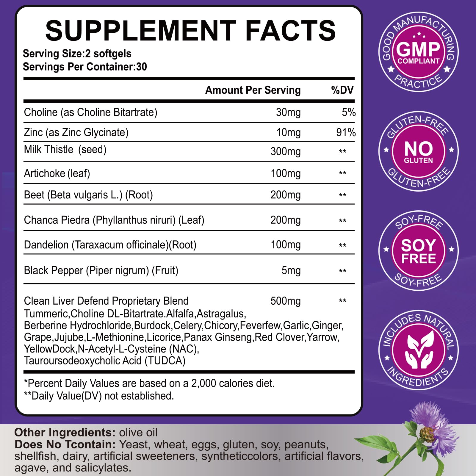 Liver Cleanse Detox & Repair - Herbal Liver Support Milk Thistle Supplement — Amazon image 2