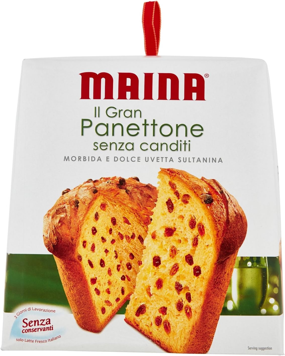 Maina: "Panettone Soffice Senza Canditi" Christmas cake, Classic Recipe 24,69 Ounces (700g) Package [ Italian Import ]