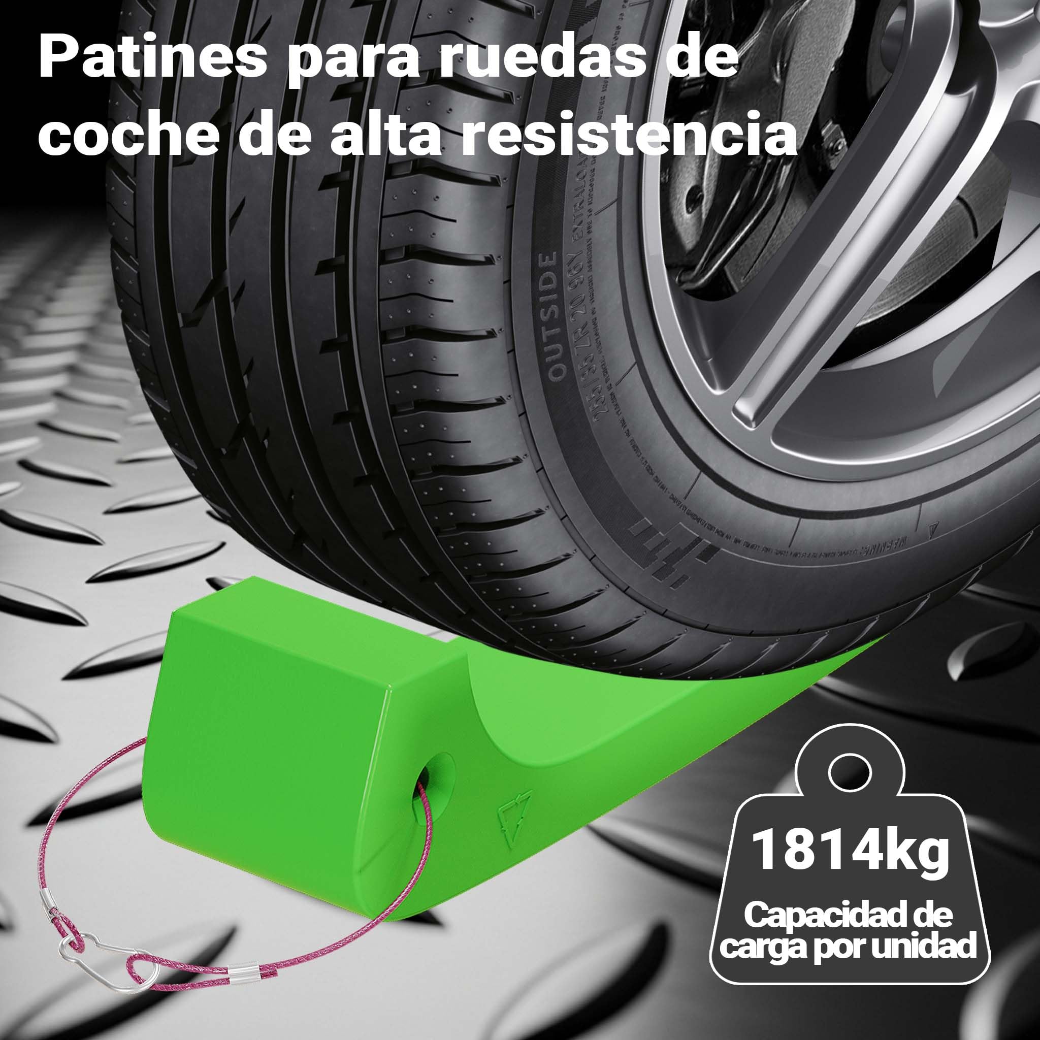 Wiltec Set 4 cuñas deslizantes ayuda de carga para servicio de remolque de hasta 1814 kg por cuña, cuñas de tracción fabricadas en HDPE, ideales para grúas, transportadores de coches, rampas de carga