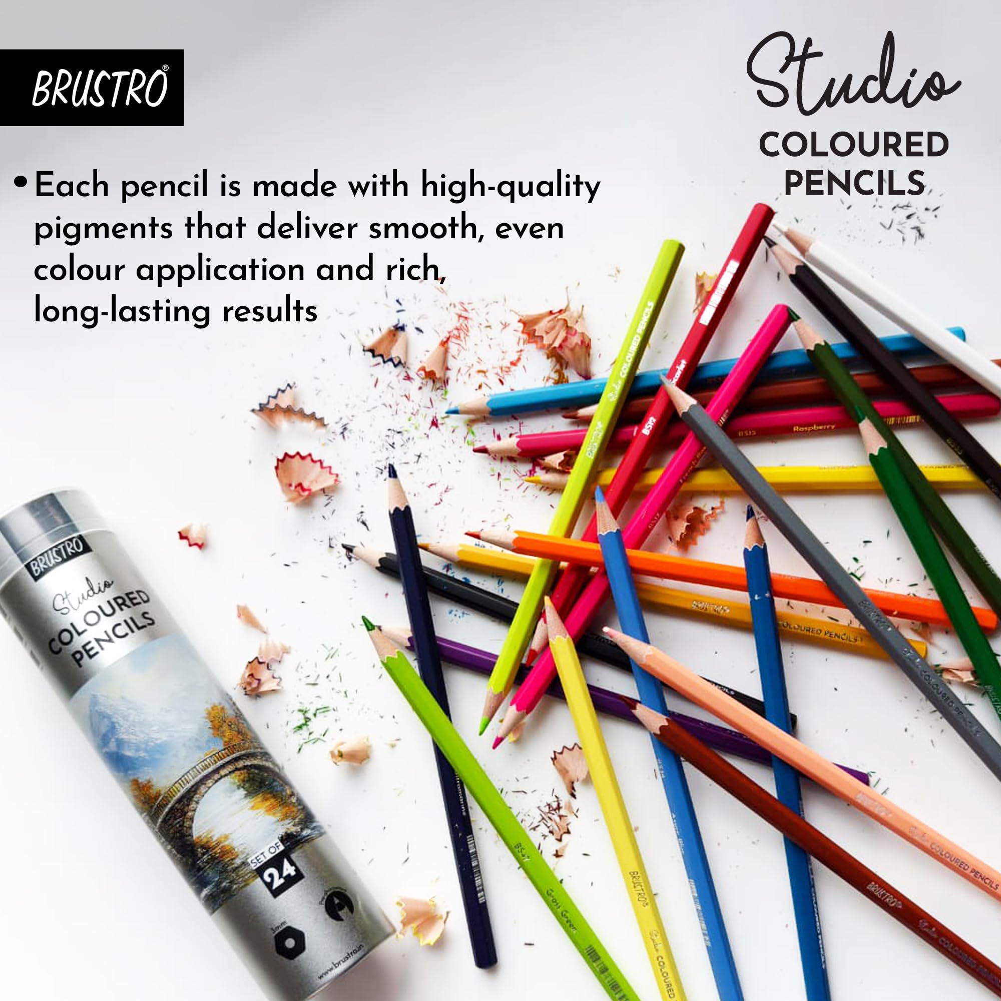 BRUSTRO Colour Pencil Set - 24 Vibrant Colours -3 BRUSTRO Colour Pencil Set - 24 Vibrant Colours -3