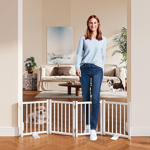 Snughome Short Dog Gate Indoor, 16" High Freestanding Small Dog