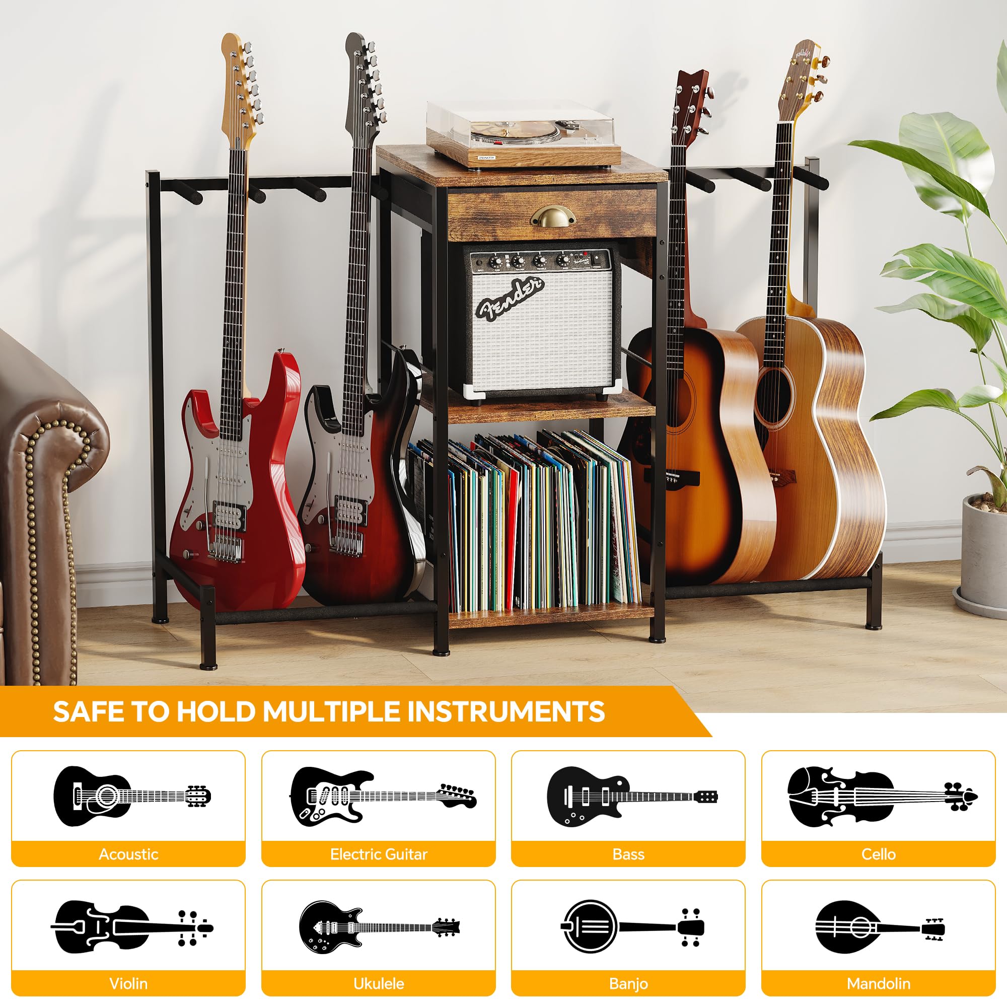 Gitarrenständer, mehrere Instrumentenhalter für elektrische und akustische Gitarren