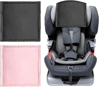 Silk Head Carseat Cover for Baby: Sprouterie Satin Car Seat Head Cover for Babies Headrest Protector for Girls Infant Sleeping Hair Protection 2pcs Pink and Black